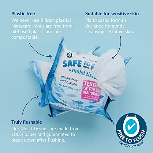 Natracare Safe to Flush Moist Tissues with Aloe Vera and Witch Hazel