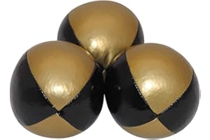 HIGGINS BROTHERS Juggling Balls Professional Style Set of 3 - How to Juggle Kit with Bean Bags for Juggling for Beginners with Vibrant Colors, Great Feel, Ultra Durable (Gold/Black)