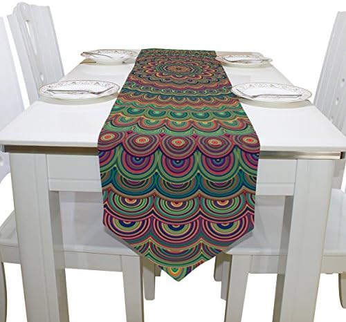 Blue Viper Bohemian Mandala Ornament Table Runner Home Décor for Weddings, Dinners, Parties, or Summer BBQ Double-Sided Printing 13x70 Inches