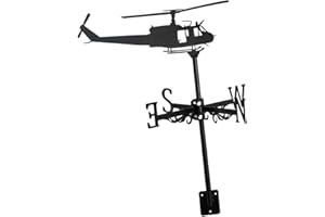 gosduiwip Helicopter Figurine Weathervane Roof Garden Decor Weather Vane Metal Wind Vane Outdoor Yard Crane Weathercock Wind 