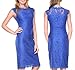 Stanzino Women's 2609BLUES Sleeveless Lace Dress, Blue, S
