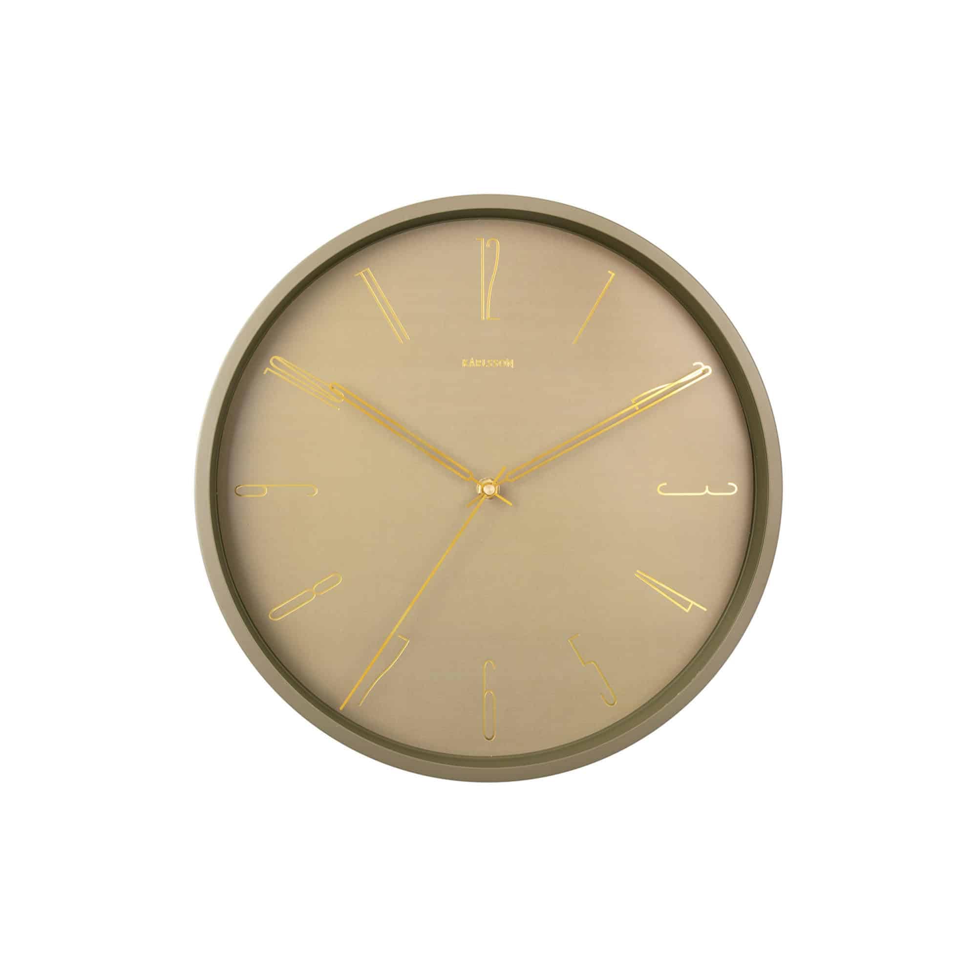 Karlsson Belle Numbers Wall Clock 35cm - Moss Green