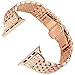 Diamond Watch Bands For Iwatch, Rhinestone Luxury Diamond Stainless Steel Rose Gold Metal Bracelet Replacement Bands With Aluminum Case For Apple Watch 38mm 42mm series 1/2/3 (Rose Gold, 38mm)