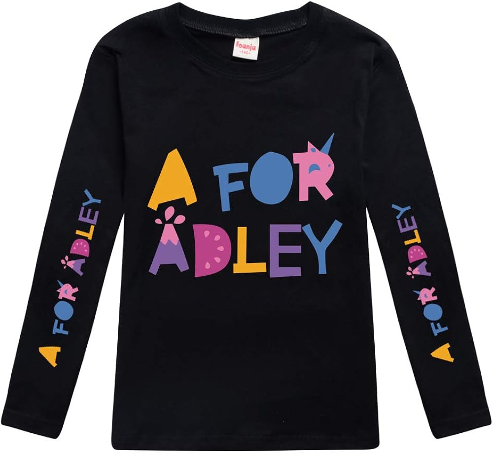 A for Adley Girls Long Sleeve TShirt A for Adley Unisex Fashion