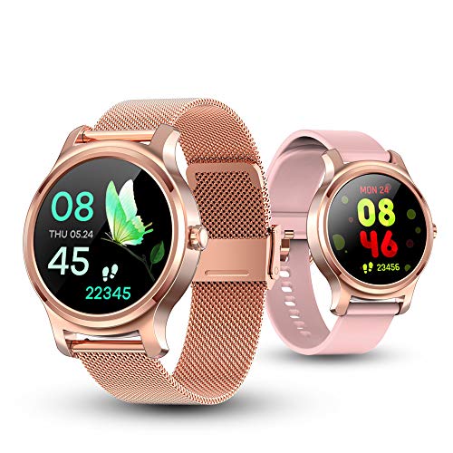 SMA-R2 Smart Watch for Women for Men Wear Fitness Tracker Watches with Heart Rate Monitor Sleep Monitoring Blood Pressure Monitor GPS Sport Outdoor Smartwatches for Andriod Phones and iOS (Gold) - Thumbnail 2