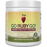 IVL - GO Ruby GO! Red Superfood Powder Juice | 42 Antioxidants Probiotics, and Immunity Boost (Beet Root Powder and more Powder Supplements) | Fruit Powder &amp; Extract Blend | Energy &amp; Digestion Boost