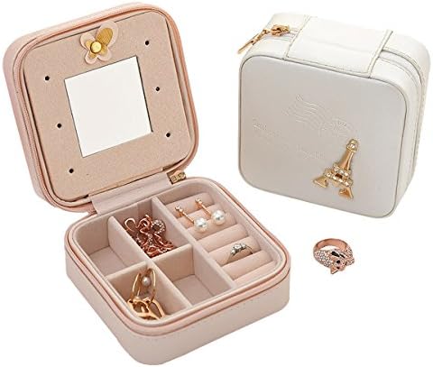 YIEASDA Travel Jewelry Box, Fashion Upscale Jewelry Case Rings Earrings Bracelet Necklace Ear Stud Display Box