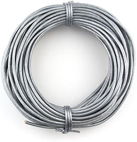 Xsotica Round Leather Cord 1.5mm Metallic Gray (10 Feet)