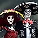 10 Packs Day of the Death Halloween Temporary Face Tattoos, Families Sugar Skull Black Skeleton Web Full Face Mask Tattoos for Party Favor Supplies