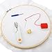 SUBANG Full Set of Embroidery Starter Kit Cross Stitch Tool Kit Including 5 Bamboo Embroidery Hoop, 50 Vivid Color Threads, 12 by 18-Inch 14 Count Classic Reserve Aida and Tool Kit