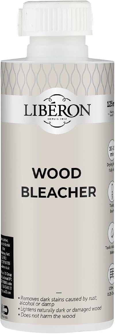 Libéron Wood Bleacher - Removes Dark Stains - 125ml - Lightens Wood Naturally