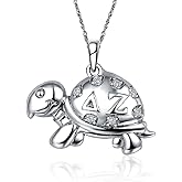 King Greek – Delta Zeta Sorority Merch – Sterling Silver Pendant with 18" Silver Chain and Cubic Zirconia Turtle Design – High-Quality Sorority Jewelry Gift