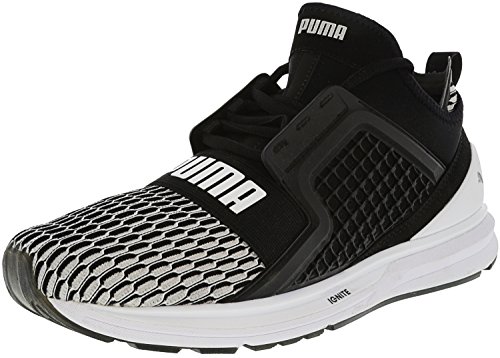 PUMA Men's Ignite Limitless Black/White Ankle-High Basketball Shoe - 13M