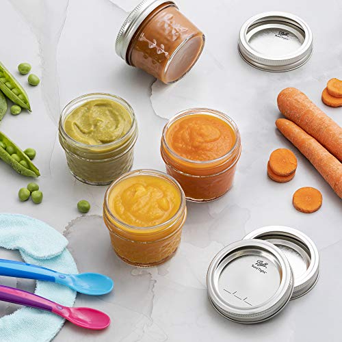 Mini Quilted Crystal Jelly Jars 4 oz [12 Pack] Regular Mouth Mason Jars