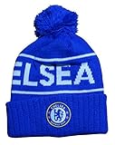 CHELSEA SOCCER CLUB OFFICIAL CUFFED POM POM BEANIE HAT