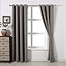 acelitor Blackout Bedroom Curtains Set 100% Polyester Grommet Top Room Darkening Panels Thermal Insulating Draperies for Saving Energy Noise Reduction & UV Rays Blocking Light Grey