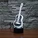 3D Illusion Night Light Lamp - Guitar Decor 3D Illusion Lamp with USB Port 7 Color Changing Lamp LED Night Light - Musical Lights Instruments Party Decoration Touch Lamp Gifts For Guitar Lovers