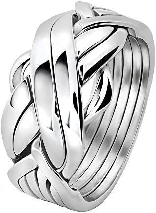 Men's 6 Band Sterling Silver Puzzle Ring 6FMS