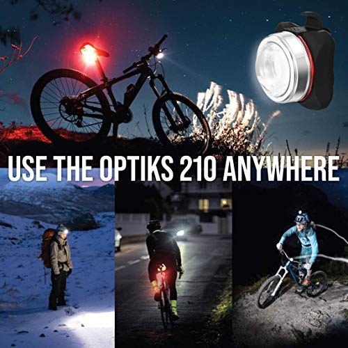 NP NIGHT PROVISION OPTIKS 210 Front & Rear LED Bike Light USB Rechargeable Compact (1 Pack)
