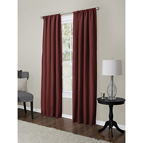 Maytex Soft Microfiber 2-Pack Window Panels, 40 inch X 84 inch, Red
