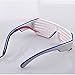 Fronnor EL Glasses El Wire Fashion Neon LED Light Up Shutter Shaped Glow Sun Glasses Rave Costume Party DJ Bright SunGlasses(Blue Frame+Pink)