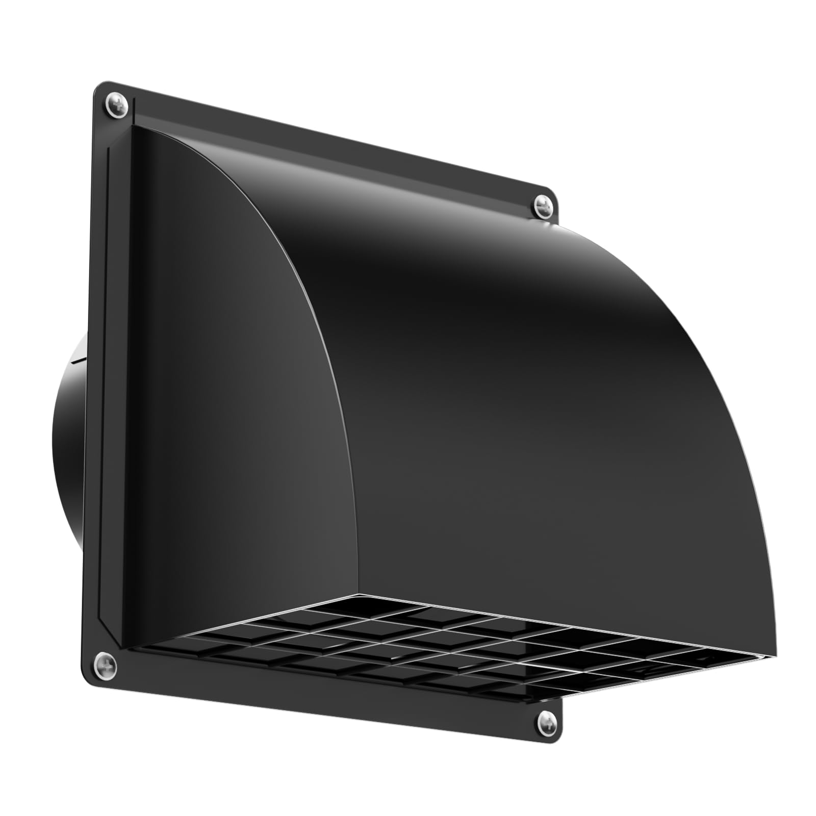 Photo 1 of 5 Inch Dryer Wall Vent Cover, HG Power Metal Wall Vent Cap Outside with Removable Screen & Cushioned Non-Return Flap for Home Wall, Air Condition, Range Hoods, Kitchen (Black)