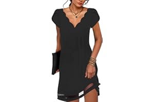 kipfall Summer Dresses for Women Petal Short Sleeve V-Neck Beach Dress Floral Print Dressy Casual Sun Dresses