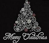 Christmas Merry Tree Rhinestone Iron on T Shirt Design