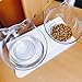 Aqueous Cat Elevated Double Transparent Plastic Bowl,Pet Feeding Bowl | Raised The Bottom for Cats and Small Dogs ，Cute Cat Face Double Bowlthumb 2