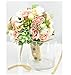 Yokoke Wedding Bridal Bouquet Holding Flower and Groom Boutonniere Artificial White Peony Berry Green Plants for Wedding Home Decor (Bouquet+2 pcs Corsage)