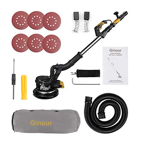 Ginour 6A Electric Drywall Sander With Vacuum Attachment, Variable
