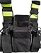 Lewong Universal Hands Free Chest Harness Bag Holster for Two Way Radio (Rescue Essentials) (Black and Fluorescent Green)