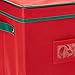Christmas Decor Storage Box - Red Oxford Canvas Ornament Cube Chest With 64 Compartment Dividers, Riveted Handles, and Lid by Elf Stor