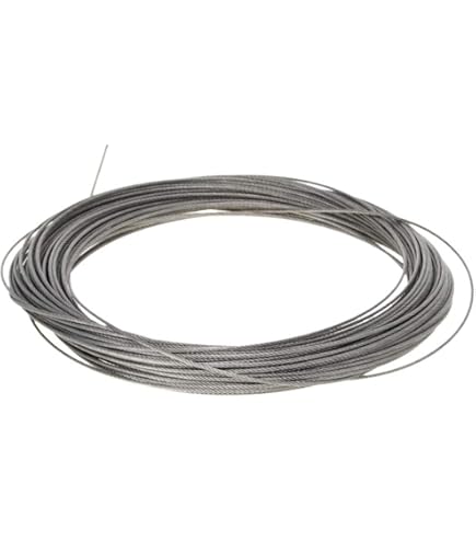 thumbnail image 2 of Uxcell 1/16" (1.5mm) 304 Stainless Steel Cable Wire Rope 7 X 19 Strands Core 50ft (15m) Aircraft Wire For Construction Outdoors Marine Rigging Decking Railings 2 of 11