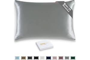 ZIMASILK 25 Momme 100% Pure Mulberry Silk Pillowcase for Hair and Skin Care, Highest Grade 6A Pillow Cases for Women, Long-Lasting Durablity, Gift for Women Men, 1Pc (Standard 20"x26", Iron Gray)