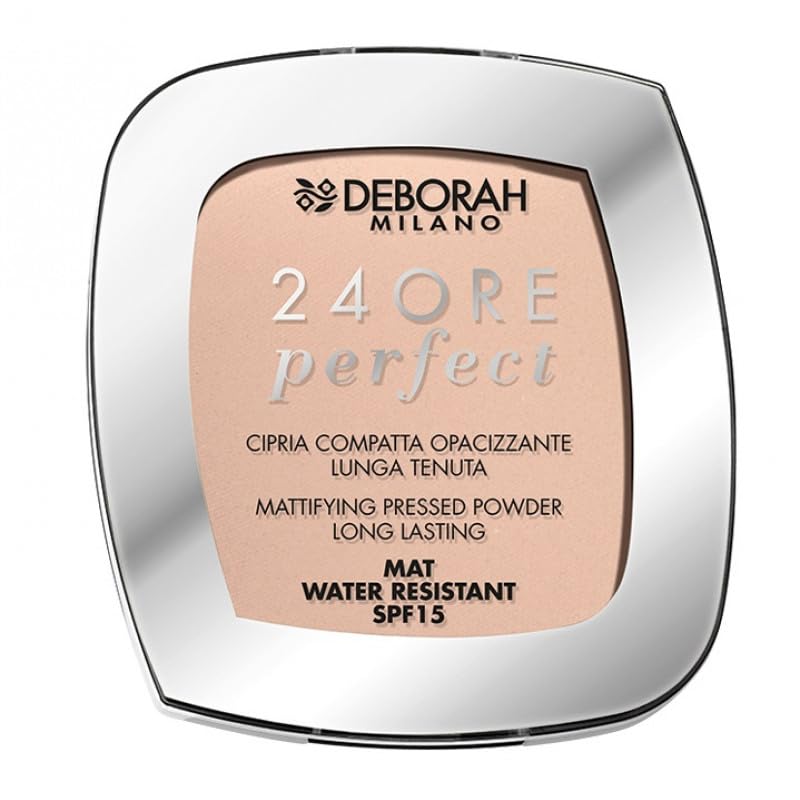 Deborah Milano - Perfect 24 Hour Compact Powder SPF 15, N2 Light Rose, Ultra-Fine Texture, Optimal Action, Soothing and Regenerating, Suitable for Sensitive Skin, 9g