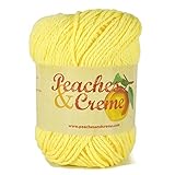 Peaches & Creme (Cream) Cotton Yarn Sunshine 2.5 oz. (Solid Yellow)