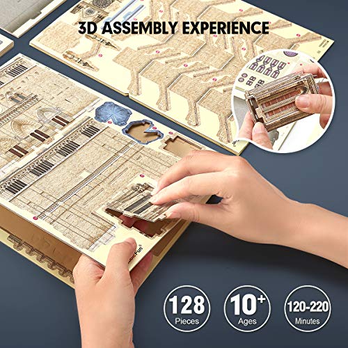 CubicFun National Geographic 3D Puzzle for Adults Kids Notre Dame de Paris Model Kits France Architecture Gothic Cathedral Model Building Puzzles with Booklet, Gifts for Woman Men, 128 Pieces