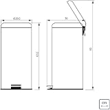 Tramontina 30L Pedal Bin Stainless Steel with Lid Removable Inner Bucket view 9