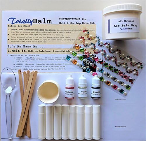 Melt & Mix DIY Lip Balm Making Kit - Mini Kit (Gift or Favors for Holiday, Craft, Christmas, Easter, Valentine's Day, Mother's Day, Birthday, Wedding) (Berry Lovely)