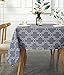 UFRIDAY Gray Square Tablecloth 52 x 52 Inch Spill Proof Grey Fabric Printed Table Cloth for Square Tables Waterproof Cloth Coffee Table Cover for Living Room