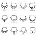 D&M Jewelry 12pcs 316L Stainless Steel - Vintage Septum Clicker Nose Ring 14g
