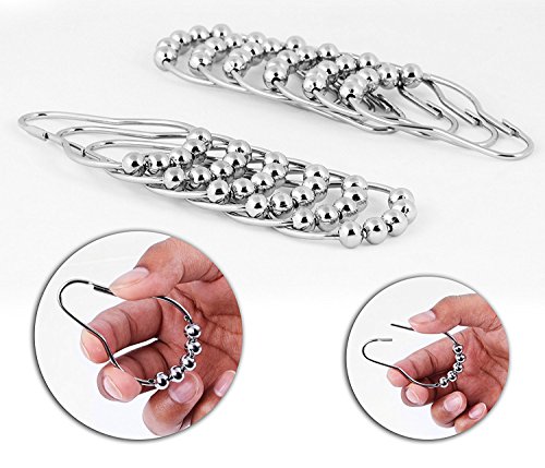 Aphaca 12 Pack Shower Curtain Hooks, Polished Chrome, Stainless Steel Hooks for Loose Leaf Binder Ring Metal Book Rings Key Chain Rings (2 Inch) - Thumbnail 3