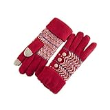 XY Fancy Women Three Button Thickening Lengthening Right Hand Touchscreen Glove Winter Warm Gloves