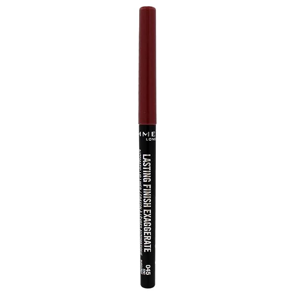 RIMMEL LASTING FINISH EXAGGERATE AUTOMATIC LIP LINER – RICH, SMOOTH FORMULA FOR LONG LASTING LIP LOOKS – 45 EPIC BURGUNDY, .01OZ