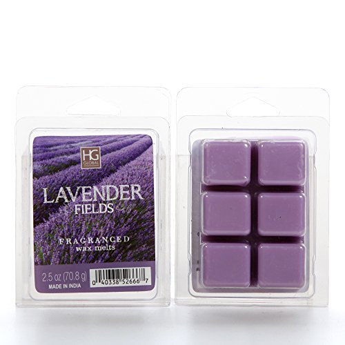 Hosley Lavender Fields Scented Wax Cubes/Melts - 2.5 oz Hand Poured Wax Infused with Essential Oils. Perfect for Everyday Use Wedding, Special Events, Aromatherapy, Spa, Reiki, Meditation O4