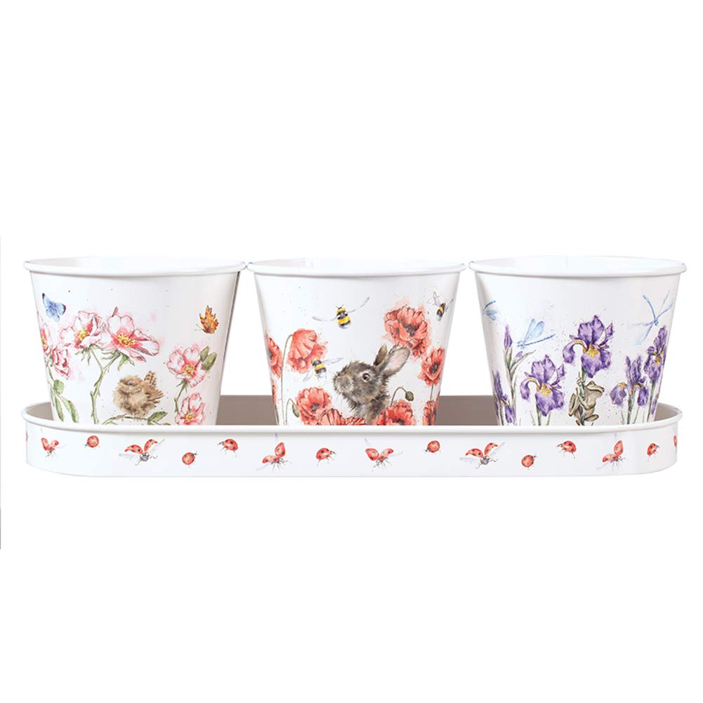Wrendale Designs - 'Floral' Herb Pots and Tray