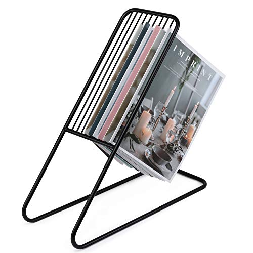 Home Style Magazine Holder Rack, Sleek Modern Standing Design, Perfect Organizer and Holder for Home and Professional Settings, Displays 12 Small Magazines or 9 Big Once