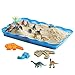 Ccfoud Sand Kit, Dinosaur Sandbox Sand, Sand Box Kit Includes 20 Shaping Molds,12 Dino Figures, 2 lbs Sand and Sand Tray