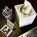 Perimeter Line Modern Rustic Gray Cube Tissue Box Cover with Slide-Off Top and Small Trinket Box
